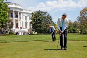 Pres Obama and Biden Golfing